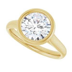 14K Yellow  8 mm Round Solitaire Engagement Ring Mounting