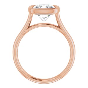 14K Rose  8 mm Cushion Solitaire Engagement Ring Mounting