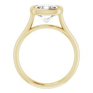 14K Yellow  8 mm Cushion Solitaire Engagement Ring Mounting