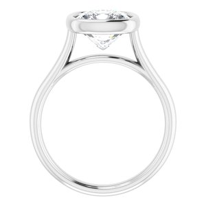 Platinum  8 mm Cushion Solitaire Engagement Ring Mounting