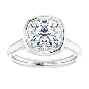 Platinum  8 mm Cushion Solitaire Engagement Ring Mounting