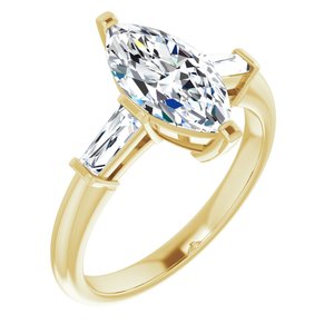 14K Yellow 12x6 mm Marquise Engagement Ring Mounting