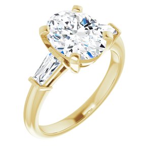 14K Yellow 10x8 mm Oval Engagement Ring Mounting