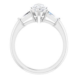 14K White 12x6 mm Marquise Engagement Ring Mounting