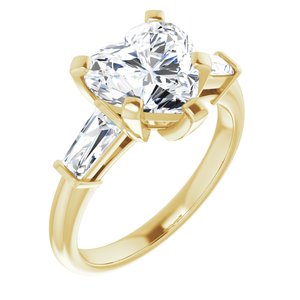 14K Yellow 9x9 mm Heart Engagement Ring Mounting