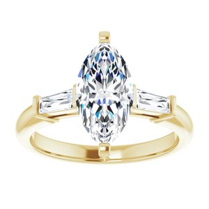 14K Yellow 12x6 mm Marquise Engagement Ring Mounting