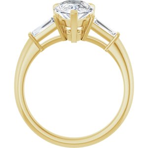 14K Yellow 10x7 mm Pear Engagement Ring Mounting