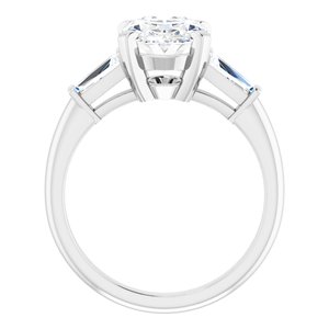 Platinum 10x8 mm Oval Engagement Ring Mounting