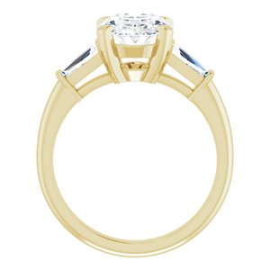 14K Yellow 10x8 mm Oval Engagement Ring Mounting