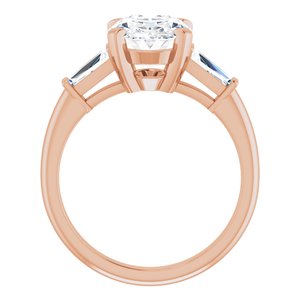 14K Rose 10x8 mm Oval Engagement Ring Mounting