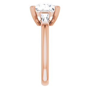 14K Rose 7.5x7.5 mm Square Engagement Ring Mounting