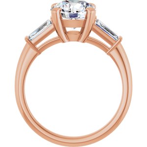 14K Rose 8.2 mm Round Engagement Ring Mounting