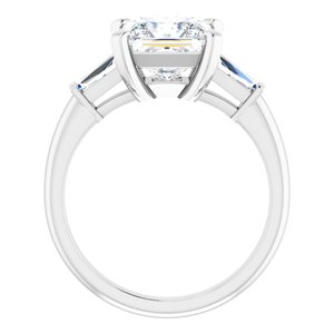 14K White 7.5x7.5 mm Square Engagement Ring Mounting