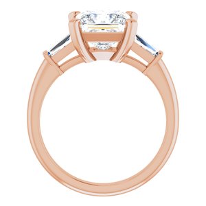 14K Rose 7.5x7.5 mm Square Engagement Ring Mounting