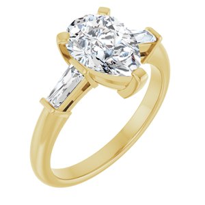 14K Yellow 10x7 mm Pear Engagement Ring Mounting