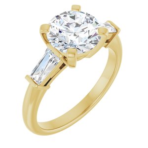 14K Yellow 8.2 mm Round Engagement Ring Mounting