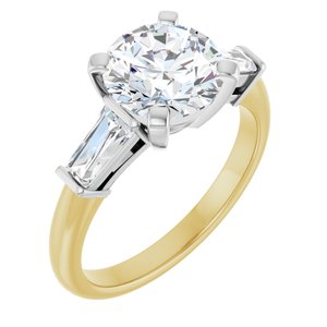 14K Yellow & White 8.2 mm Round Engagement Ring Mounting