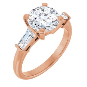 14K Rose 8.2 mm Round Engagement Ring Mounting