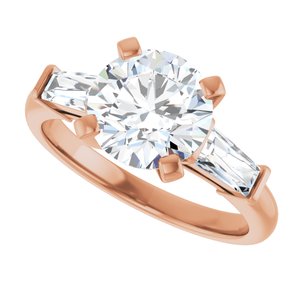 14K Rose 8.2 mm Round Engagement Ring Mounting