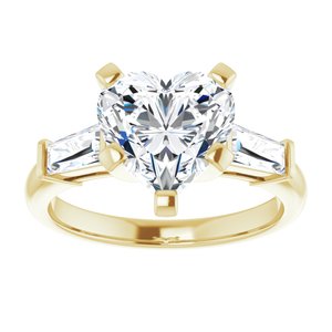 14K Yellow 9x9 mm Heart Engagement Ring Mounting