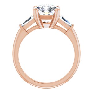 14K Rose 8x8 mm Cushion Engagement Ring Mounting