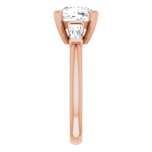 14K Rose 8x8 mm Cushion Engagement Ring Mounting