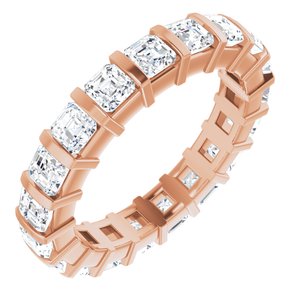 14K Rose  3 mm Asscher Eternity Band Mounting