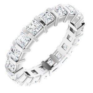 14K White  3 mm Asscher Eternity Band Mounting