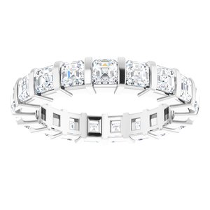 Platinum  3 mm Asscher Eternity Band Mounting