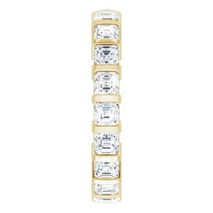 14K Yellow  3 mm Asscher Eternity Band Mounting