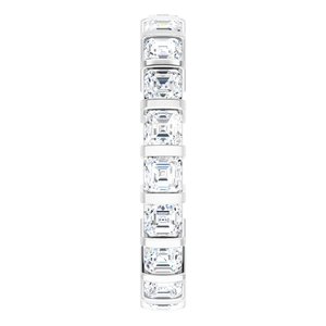 14K White  3 mm Asscher Eternity Band Mounting