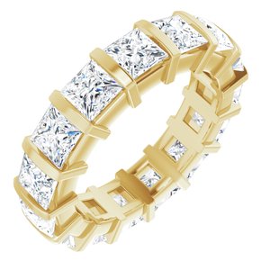 14K Yellow  4 mm Square Eternity Band Mounting