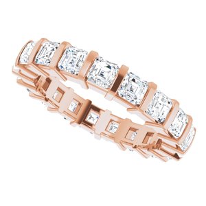 14K Rose  3 mm Asscher Eternity Band Mounting