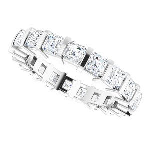 Platinum  3 mm Asscher Eternity Band Mounting