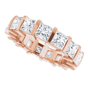 14K Rose  4 mm Square Eternity Band Mounting