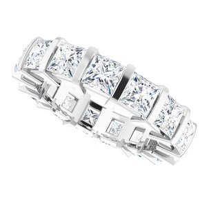 14K White  4 mm Square Eternity Band Mounting