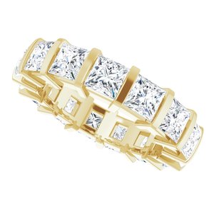 14K Yellow  4 mm Square Eternity Band Mounting