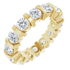 14K Yellow  4 mm Round Eternity Band Mounting