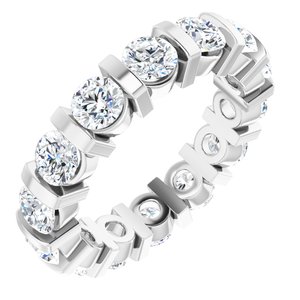 14K White  4 mm Round Eternity Band Mounting