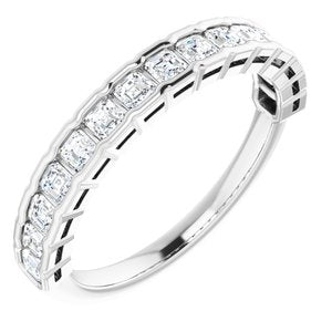 Platinum  2 mm Asscher Anniversary Band Mounting