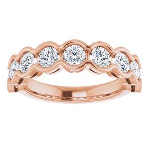 14K Rose  3.5 mm Round Anniversary Band Mounting