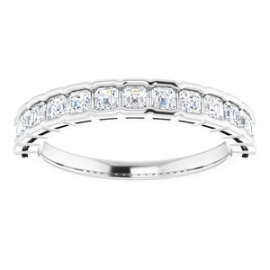 Platinum  2 mm Asscher Anniversary Band Mounting