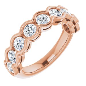 14K Rose  3.5 mm Round Anniversary Band Mounting