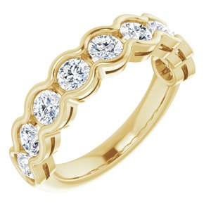 14K Yellow  3.5 mm Round Anniversary Band Mounting