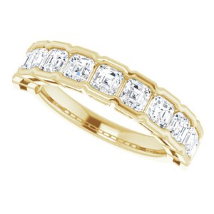 14K Yellow  3 mm Asscher Anniversary Band Mounting