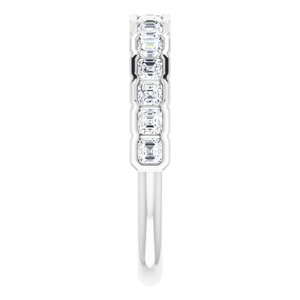 Platinum  2 mm Asscher Anniversary Band Mounting