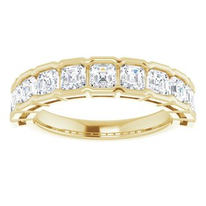 14K Yellow  3 mm Asscher Anniversary Band Mounting