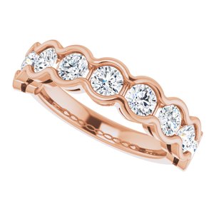 14K Rose  3.5 mm Round Anniversary Band Mounting