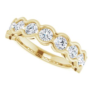 14K Yellow  3.5 mm Round Anniversary Band Mounting