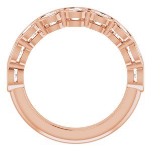 14K Rose  3.5 mm Round Anniversary Band Mounting